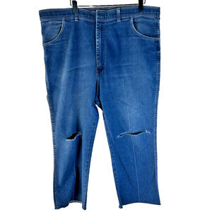 Wrangler Men’s Stretch Flex Fit Straight Jeans 44x30 Grunge 85498PS Distressed
